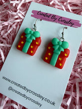 Load image into Gallery viewer, Chunky Gift Box Charm Earrings
