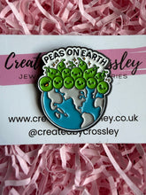 Load image into Gallery viewer, Peas on Earth Pin Badge
