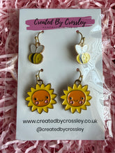 Load image into Gallery viewer, Bee Sun Earring Duo
