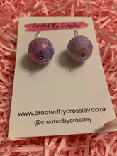 Load image into Gallery viewer, Lilac Disco Ball Charm Earrings
