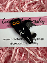 Load image into Gallery viewer, Bat Cat Pin Badge

