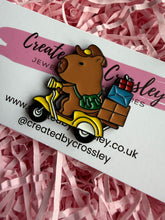 Load image into Gallery viewer, Delivery Scooter Capybara Pin Badge
