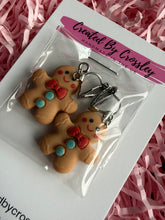 Load image into Gallery viewer, Chunky Gingerbread Clip On Earrings

