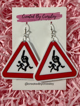 Load image into Gallery viewer, Triangle Warning Charm Earrings
