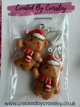 Load image into Gallery viewer, Chunky Festive Bear Clip On Earrings
