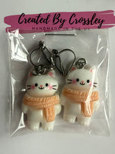 Load image into Gallery viewer, White Cat Clip On Earrings
