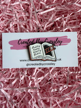 Load image into Gallery viewer, “Leaving reality entering fiction” Book Pin Badge
