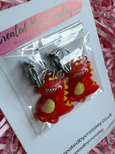 Load image into Gallery viewer, Dinosaur Clip On Earrings
