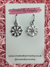 Load image into Gallery viewer, Gem Snowflake Charm Earrings
