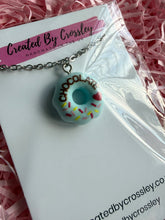 Load image into Gallery viewer, Blue Doughnut Charm Necklace
