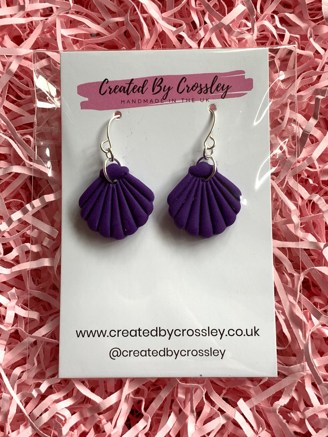 Purple Shell Clay Earrings