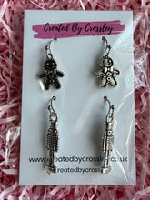 Load image into Gallery viewer, Gingerbread Nutcracker Earring Duo
