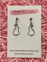 Load image into Gallery viewer, Rabbit Outline Charm Earrings
