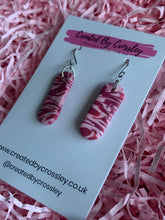 Load image into Gallery viewer, Pink Patterned Clay Earrings
