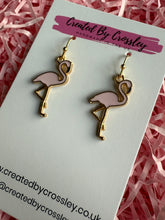 Load image into Gallery viewer, Light Pink Flamingo Charm Earrings
