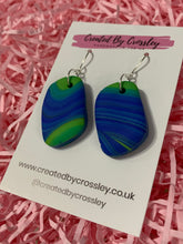 Load image into Gallery viewer, Blue and Green Clay Earrings
