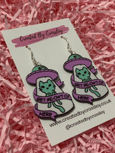 Load image into Gallery viewer, Alien Space Cat Charm Earrings
