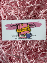 Load image into Gallery viewer, “My Social Life” Book Tea Pin Badge
