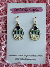 Load image into Gallery viewer, Beanie Hat Snowman Charm Earrings
