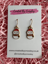 Load image into Gallery viewer, Winter Snowman Charm Earrings
