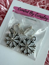 Load image into Gallery viewer, Gem Snowflake Clip On Earrings
