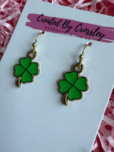 Load image into Gallery viewer, Four Leaf Clover Charm Earrings
