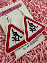 Load image into Gallery viewer, Triangle Warning Charm Earrings
