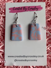 Load image into Gallery viewer, Pink Blue Clay Earrings
