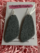 Load image into Gallery viewer, Sparkle Granite Grey Clay Earrings and Necklace
