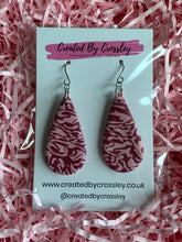 Load image into Gallery viewer, Pink Teardrop Clay Earrings
