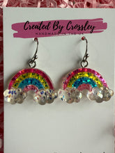 Load image into Gallery viewer, Glitter Rainbow Charm Earrings
