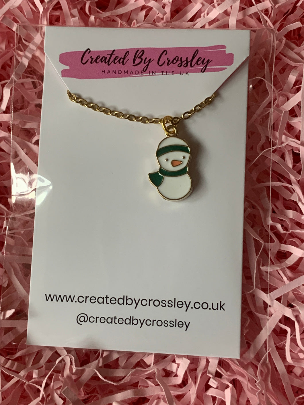 Christmas Snowman Charm Necklace