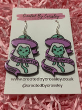 Load image into Gallery viewer, Alien Space Cat Charm Earrings
