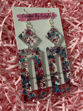 Load image into Gallery viewer, Large Glitter Rectangle Resin Earrings
