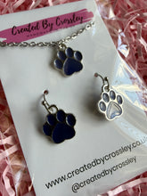 Load image into Gallery viewer, Blue Paw Print Jewellery Set
