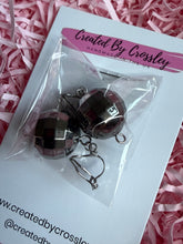 Load image into Gallery viewer, Black Disco Ball Clip On Earrings
