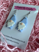 Load image into Gallery viewer, Light Blue Gonk Clay Earrings
