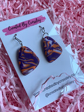 Load image into Gallery viewer, Purple Pattern Clay Earrings
