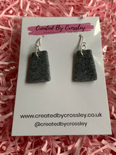 Load image into Gallery viewer, Sparkly Granite Grey Clay Earrings and Necklace
