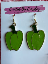 Load image into Gallery viewer, Green Pepper Charm Earrings
