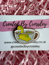 Load image into Gallery viewer, Loch Ness Monster Dinosaur Teacup Pin Badge
