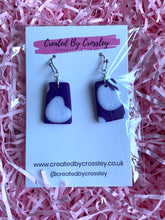 Load image into Gallery viewer, Purple Pattern Clay Earrings
