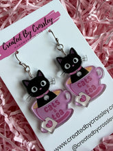 Load image into Gallery viewer, Tea Cat Charm Earrings
