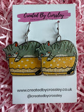Load image into Gallery viewer, Sleepy Cat Charm Earrings
