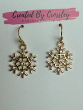 Load image into Gallery viewer, Gem Snowflake Charm Earrings
