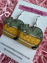 Load image into Gallery viewer, Sleepy Cat Charm Earrings
