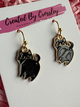 Load image into Gallery viewer, Black Cat Charm Earrings
