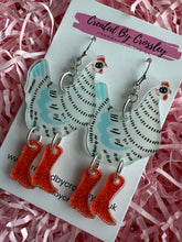 Load image into Gallery viewer, White Chicken Charm Earrings
