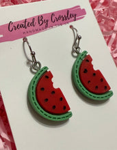 Load image into Gallery viewer, Watermelon Charm Earrings
