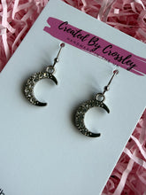 Load image into Gallery viewer, Gem Moon Charm Earrings
